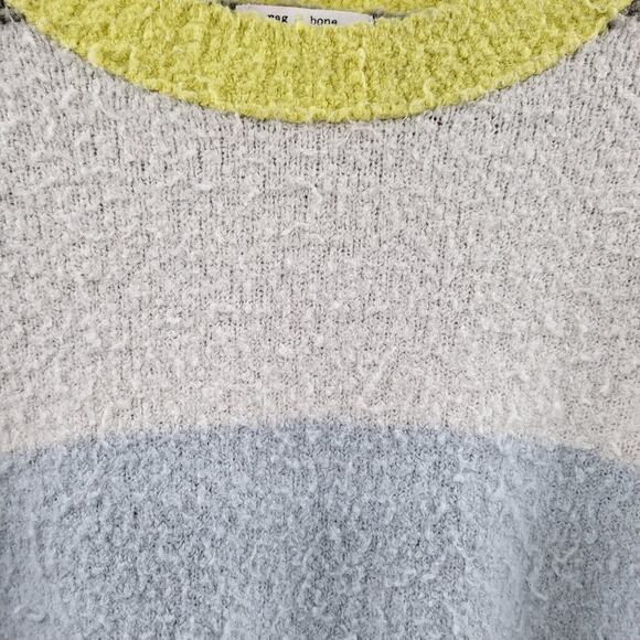 rag & bone Lilou Colorblock Crewneck Fuzzy Sweater Long-sleeve Women's Size S - Picture 3 of 6